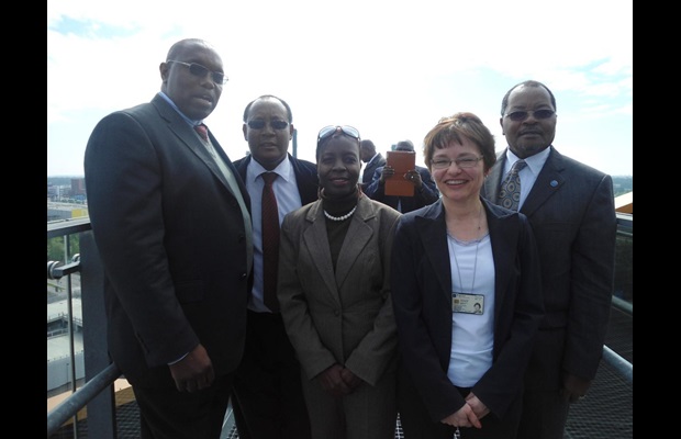 Above: Some of the participants with Ms.Maritta Haapasalmi, Head of Helsinki Customs at Vuosaari Port.
