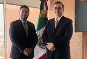 WCO Deputy Secretary General Ricardo Treviño Chapa and Foreign Secretary of Mexico Marcelo Ebrard Casaubón during their meeting on 10 July 2019 in Mexico City