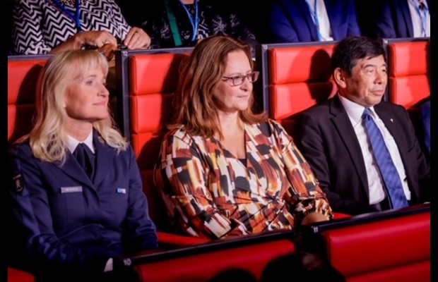 Ms. Nanette van Schelven, Director General of Dutch Customs, Ms. Aukje de Vries, State Secretary for Benefits and Customs, Ministry of Finance of the Netherlands, and Dr. Kunio Mikuriya, WCO Secretary General